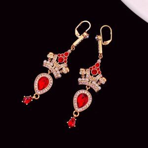 Alexander McQueen Crown Zircon Drop Earrings